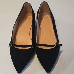 J. Crew Black Pointed Toe Flats GWEN BALLET NWOT